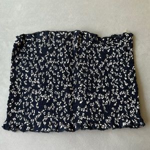 Brandy Melville J Galt stretch tube bandeau RARE navy white floral like new